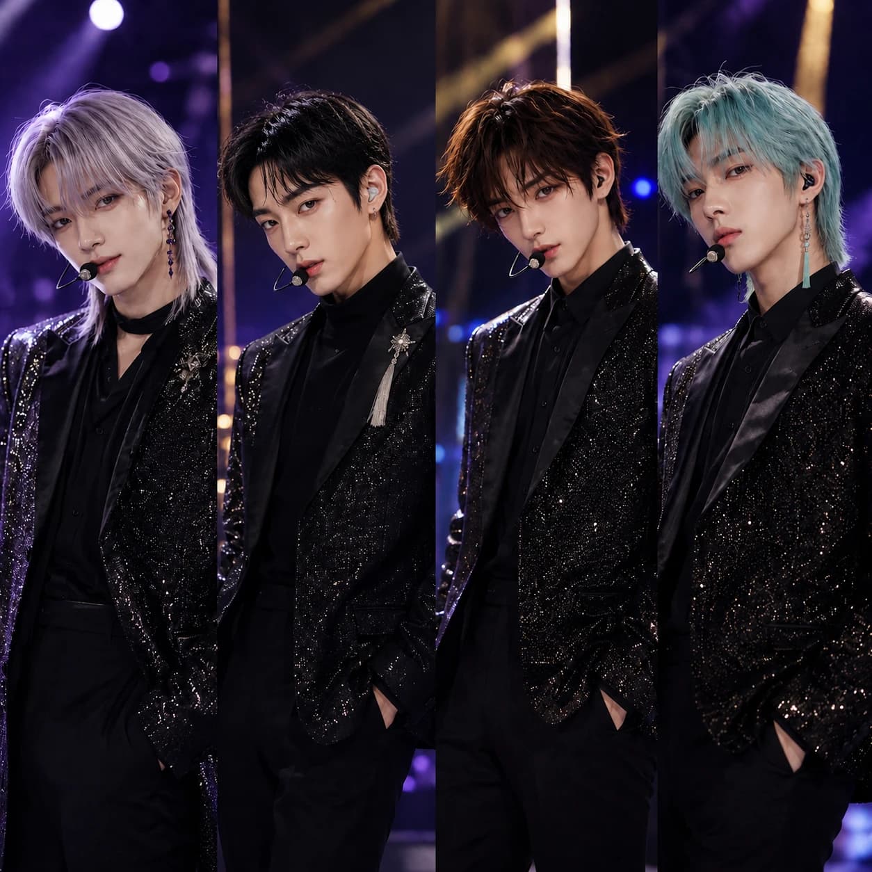 สมาชิก SajuBoys ทั้ง 4 คนบนเวที